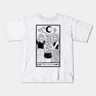 Midnight Margarita Moon - tarot card black line Kids T-Shirt